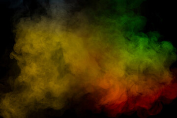 Fototapeta premium Orange and red steam on a black background.