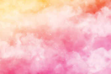 Watercolor abstract background with pink and orange gradient, soft pastel cloud texture vector, dreamy artistic wash for wedding invitations and greeting cards © Raju