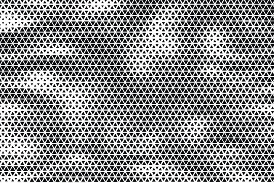 Abstract geometric pattern with black and white halftone triangle gradient texture