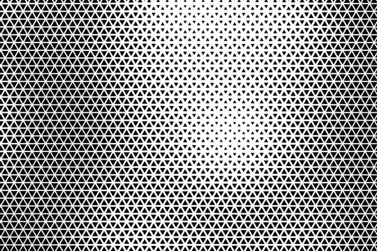 High contrast black and white triangle pattern with smooth halftone gradient effect
