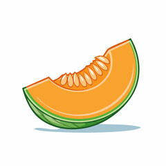Fototapeta premium Slice of Cantaloupe Melon with Seeds