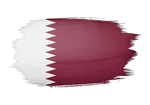 Qatar flag brush stroke design isolated on transparent background