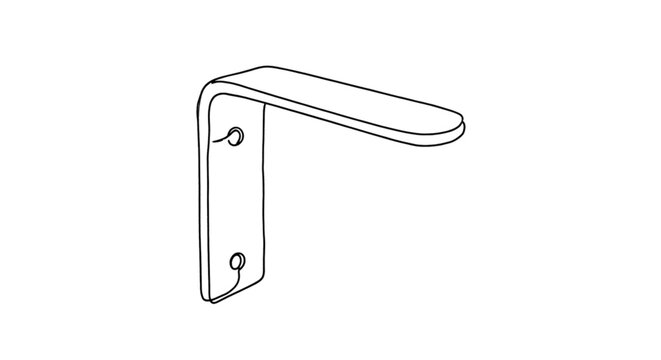 Metal wall mounting bracket in minimalist design for shelves  