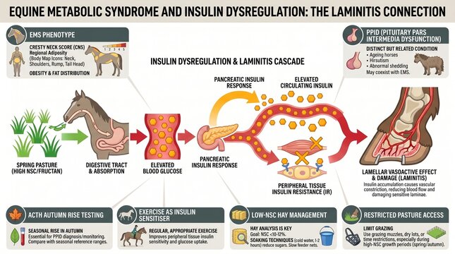 Equine Metabolic Syndrome Veterinary Infographic � Horse Insulin Dysregulation and Laminitis Connection