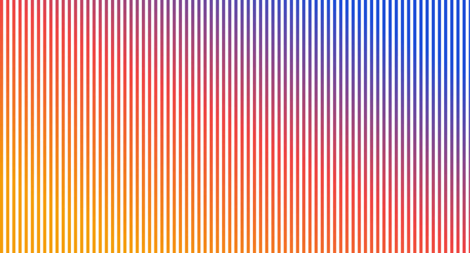 Scripted Content Geometric Vertical Stripe Pattern featuring Smooth Parallel Bars with Vivid Tangerine Orange Flare transitioning through Fiery Coral and Neon Violet into Rich Cobalt Blue on Black Hig