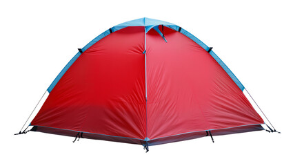 Red and blue dome tent for camping and outdoor activities © Fried