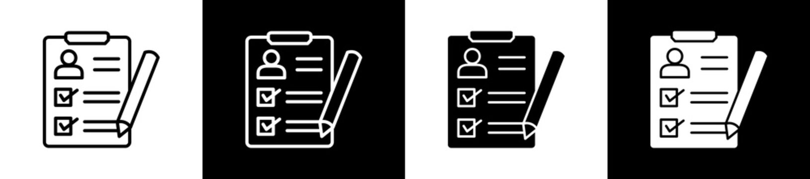 Criteria Icon In Outline And Glyph Styles With Black And White Variations