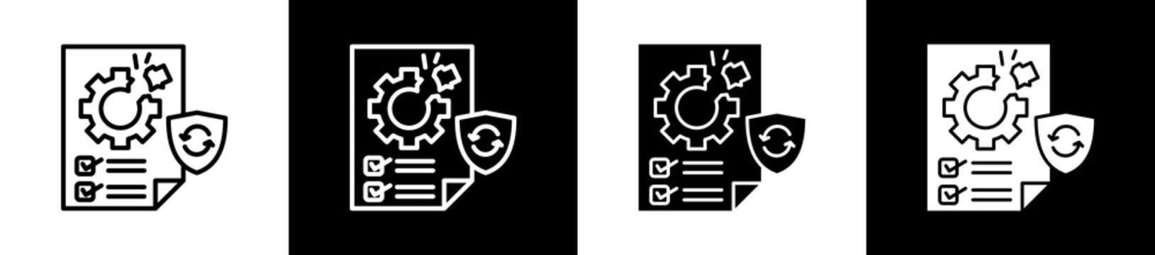 Failure Icon In Outline And Glyph Styles With Black And White Variations