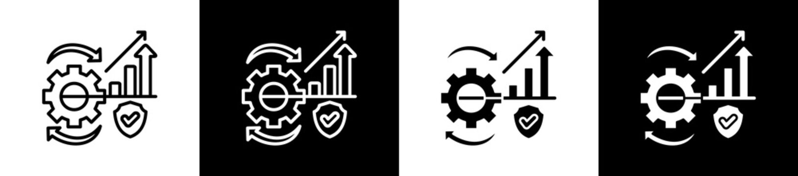 Continuity Icon In Outline And Glyph Styles With Black And White Variations