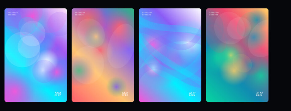 Holographic backgrounds, iridescent effects, colorful gradients, abstract patterns