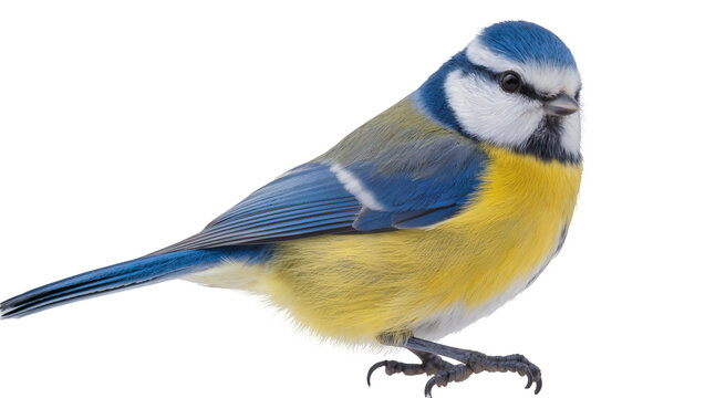 Blue tit bird with yellow and blue feathers
