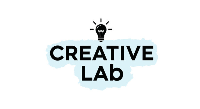 Creative lab concept with lightbulb icon for ideas and innovation