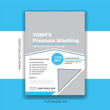Pressure washing service business flyer template, advertisement design.