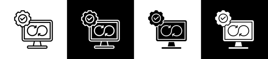 Fototapeta premium Account Setup Icon In Outline And Glyph Styles With Black And White Variations