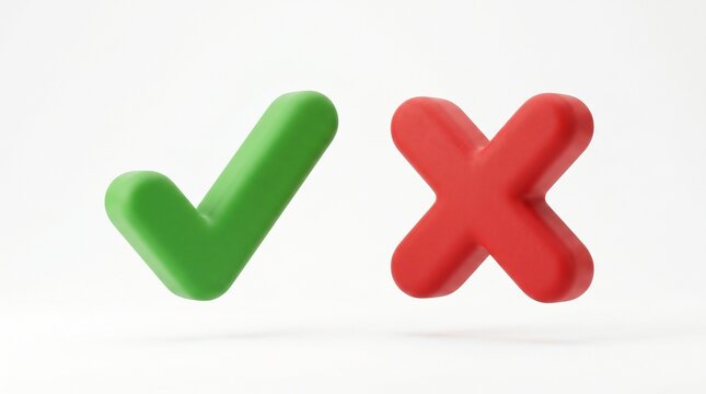 right wrong yes no approve disapprove valid invalid correct incorrect tick cross accept reject success failure pass fail true false right or wrong verification validation