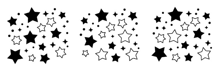 Obraz premium hand drawn sparkle star icon set