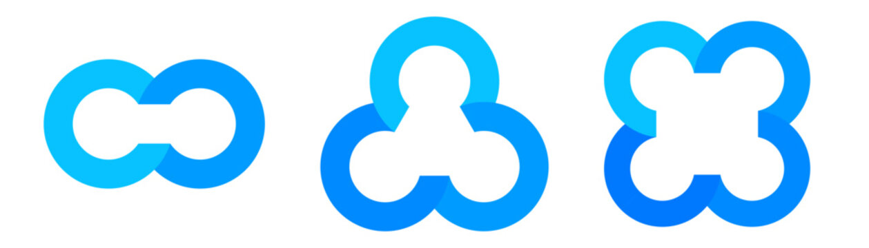 Circular process loop icon set