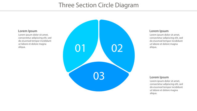 Three section circle business diagram template
