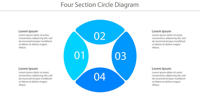 Four section circle business diagram template