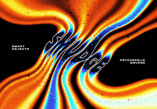 Smudge Text Effect &ndash; Psychedelic Typography for Logo, Poster & Branding (PSD)