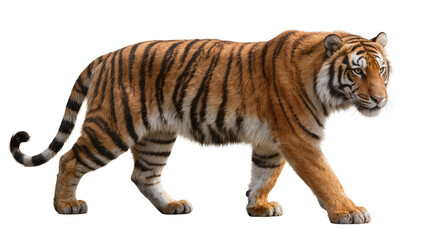 Fototapeta premium Tiger walking with orange fur and black stripes