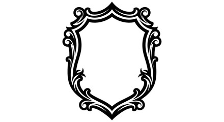 Obraz premium Ornate baroque decorative frame border with empty center and symmetrical flourishes