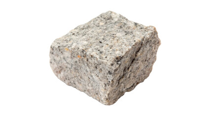 Obraz premium Rough natural grey granite stone block textured raw mineral chunk rock isolated on transparent background