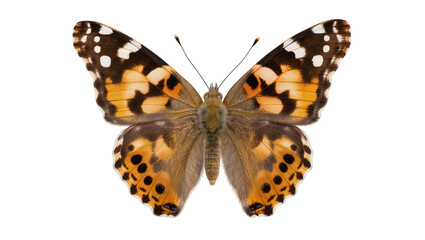 Painted Lady butterfly with orange black, and white wings © Fried