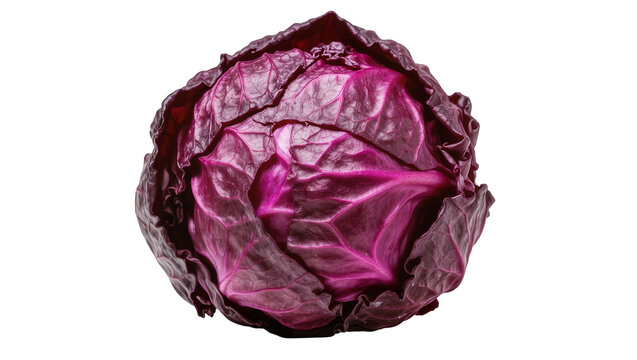 Red cabbage head with vibrant purple leaves
