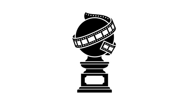 Film Reel Wrapped Around Globe Trophy Award.