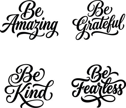 Inspirational typography quotes collection amazing grateful kind fearless