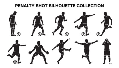 Obraz premium Penalty Shot Silhouette Icon Sheet Collection.
