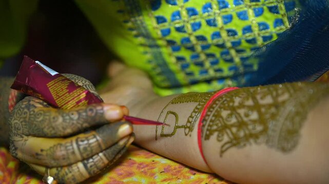 Traditional Mehendi Ceremony Decoration, Wedding Backdrop, Indian Pre Wedding Celebration Background