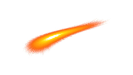 Orange comet with glowing trail on transparent background, fast motion effect for banner, web design, game, and science fiction visuals. © Олег