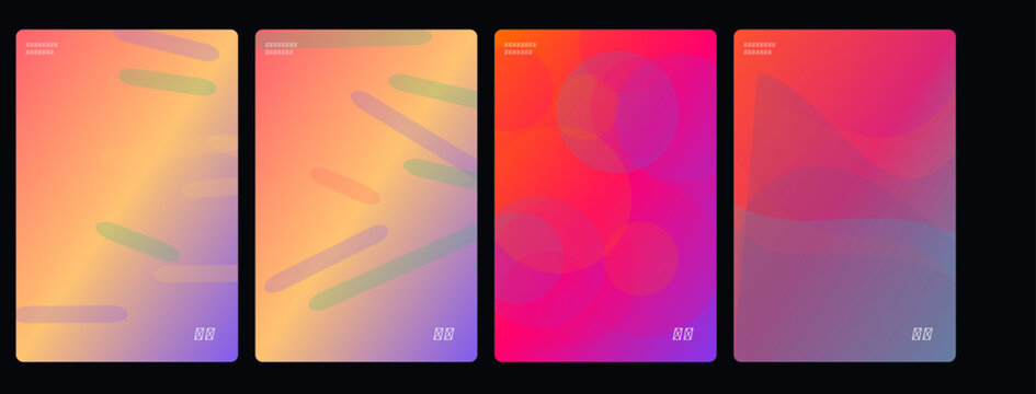 Abstract gradient backgrounds, colorful rectangles, vibrant textures, modern design elements, vector graphics