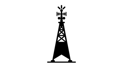 Telecommunications tower stands tall against a clear background to represent global connectivity, modern data transmission infrastructure, and the reach of wireless network signals in our world. © Berkah
