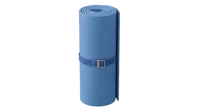 Yoga Mat Rolled Up on a Light Background for Fitness and Wellness