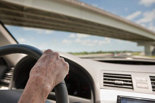 Woman driving a car