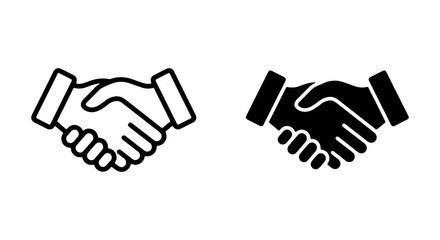 Fototapeta premium Handshake Icons, Business Partnership Agreement, Agreement Vector Graphics, Collaboration Symbol