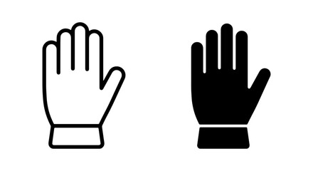 Fototapeta premium Hand Icons, Stop Gesture, Open Palm Symbol, Vector Graphic Set