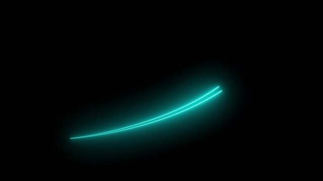 Abstract glowing neon swipe arrow. 4k animation. Down to up neon line arrow direction animation. Neon line raising business arrow on black background.on black backgraund .HD video animation.