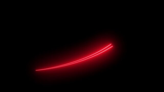 Abstract glowing neon swipe arrow. 4k animation. Down to up neon line arrow direction animation. Neon line raising business arrow on black background.on black backgraund .HD video animation.