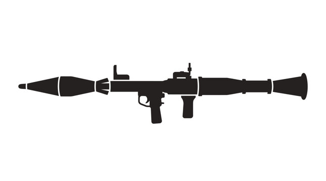 Silhouette of a rocket-propelled grenade launcher weapon.