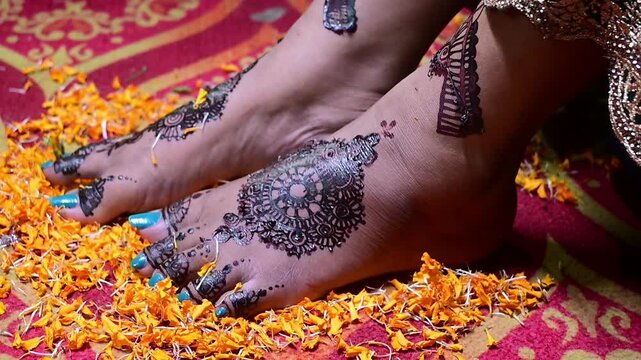 Traditional Mehendi Ceremony Decoration, Wedding Backdrop, Indian Pre Wedding Celebration Background