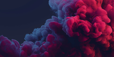 A vibrant motion of pink and purple coral reef patterns swirls through the deep blue sea, creating a flowing nature background with texture and light © MDNUR
