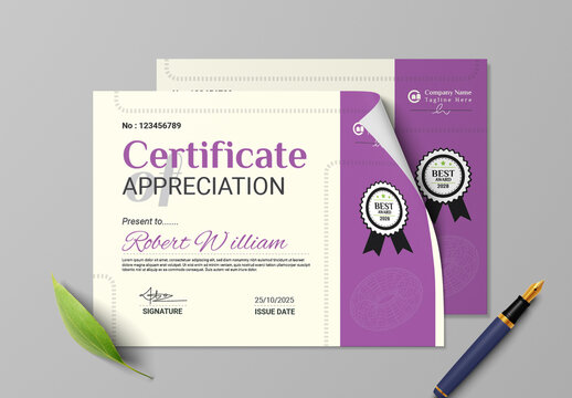 Elegant Certificate Of Achievement Template