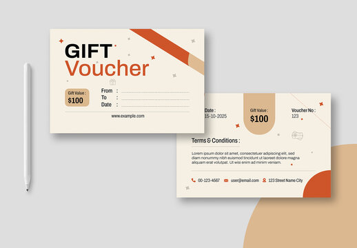 Gift Voucher Template Design Layout