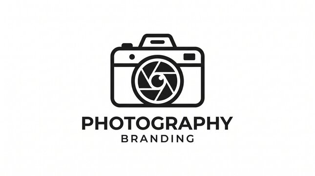 Minimalist Photography Camera Logo Design Featuring A Professional Lens Shutter Icon Symbol