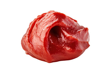 Obraz premium Cross Section View Of Raw Red Meat Muscle Tissue With Central Hole On Black Background