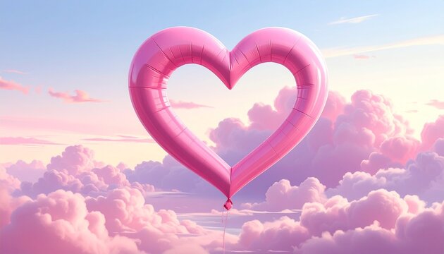 heart shaped balloon in sky